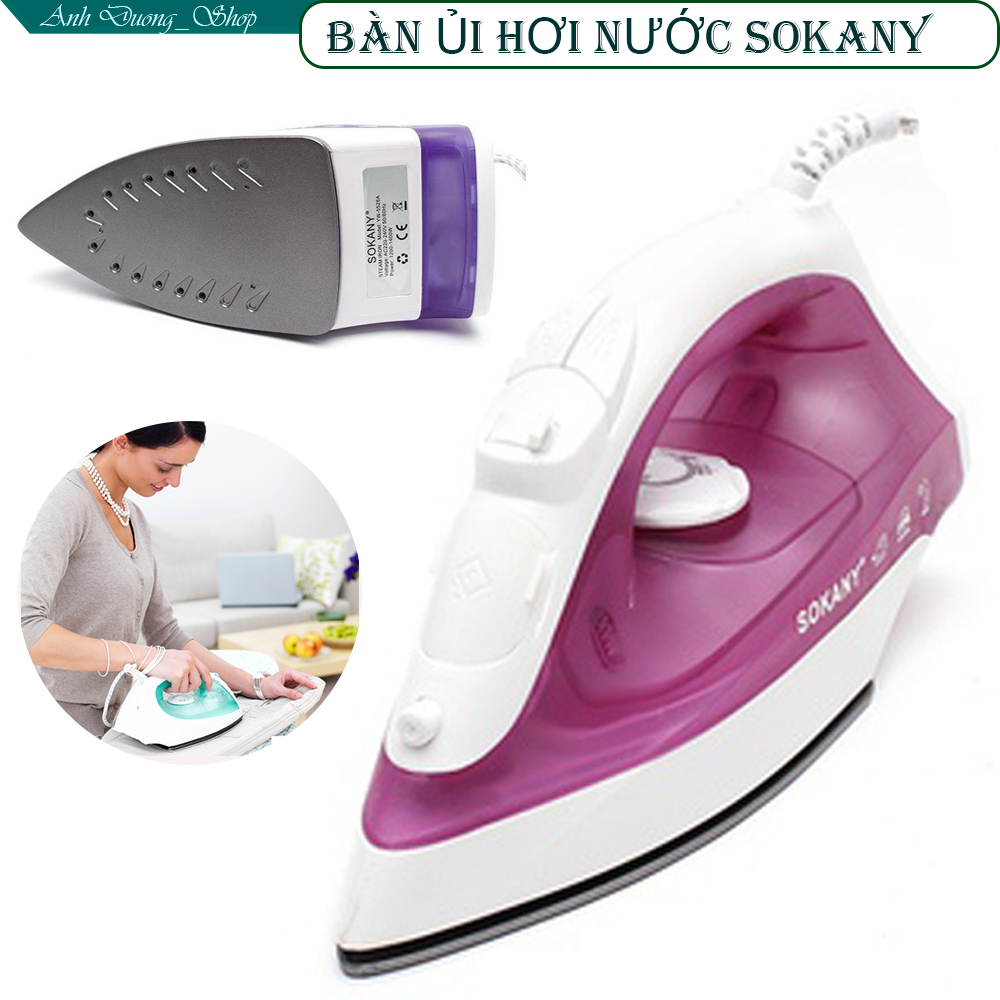 Bàn Là Hơi Nước SOKANY..ĐẾ KÉP CHỐNG DÍNH,Thiết kế Sang Trọng- Với 2 chế độ Phun Sương và Phun Hơi.Là Quần Áo Phẳng Ít Tốn Thời Gian, Nhanh Hơn Bàn Ủi Thường Gấp 2 Lần Tặng Kèm 01 Khuyên Móc Điện Thoại .