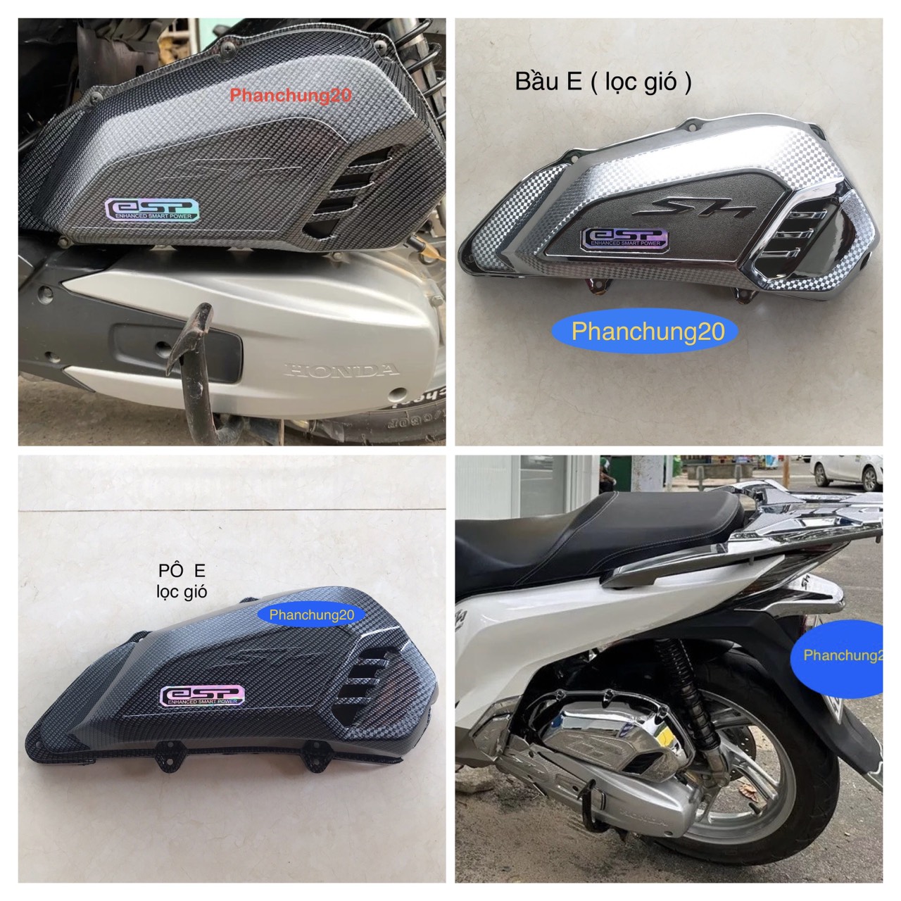 Sh 2017 2018 2019 ốp bầu e dùng cho đời xe sh cacbon / crom