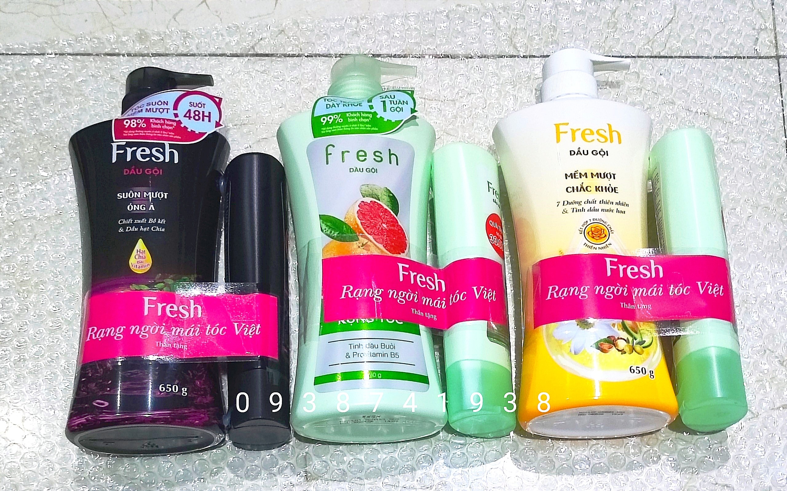 Dầu gội fresh bồ kết, bưởi, mềm mượt 650g.