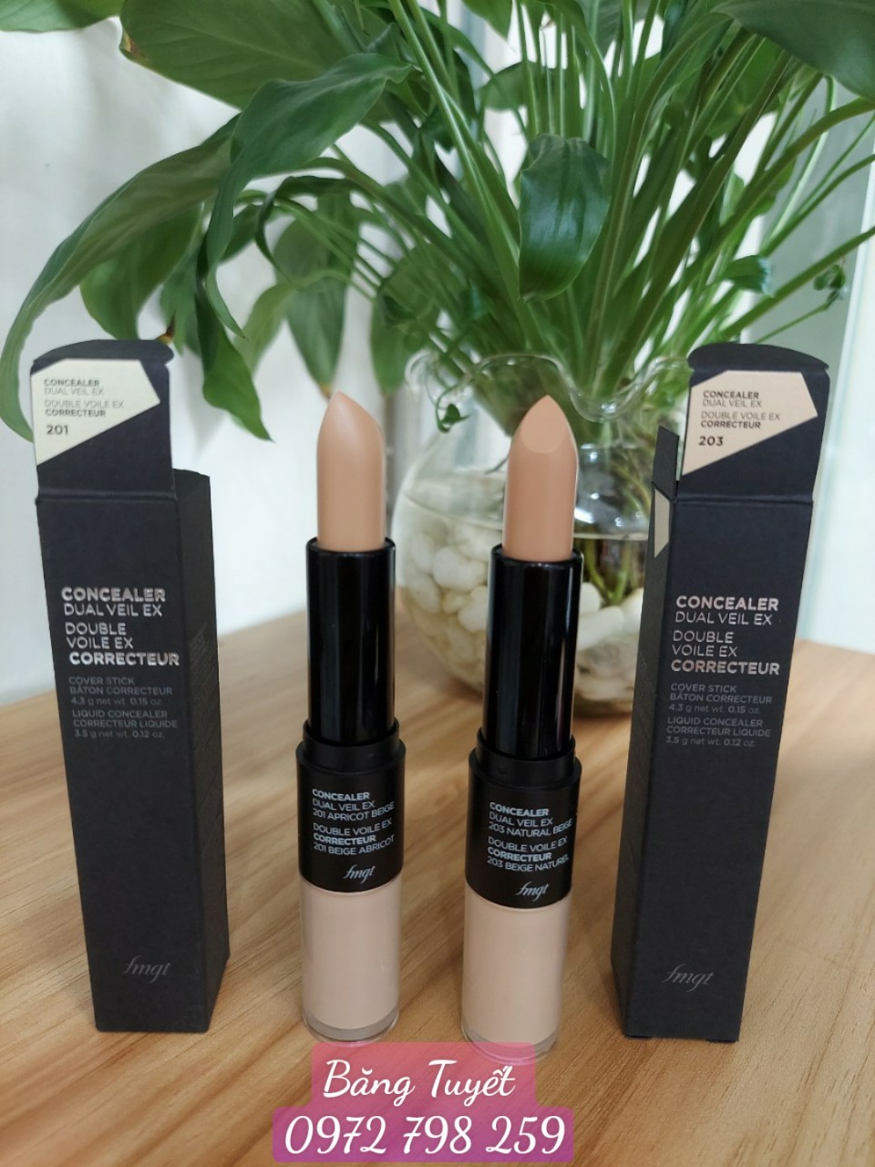 Che khuyết điểm 2 đầu Concealer Dual Veil FMGT The Face Shop