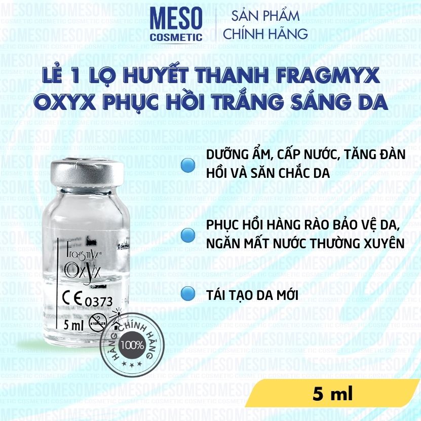 [ Hàng Cty ]Lẻ 1 lọ  Huyết Thanh FRAGMYX OXYX Phục Hồi Trắng Sáng Da 5 lọ x 5ml | Meso cosmetic