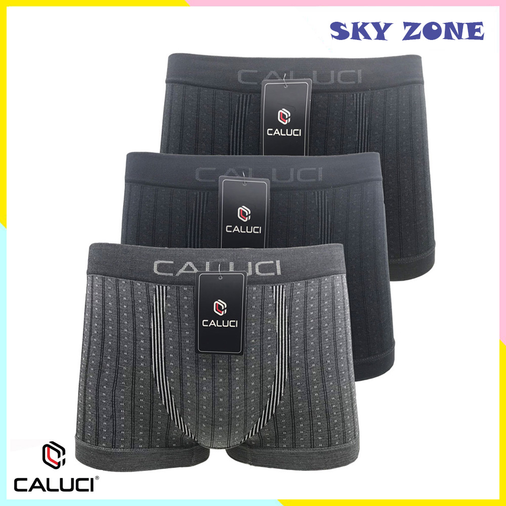 [Hàng Chính Hãng] Combo 3 Quần Sịp Đùi Nam Caluci CA02 Cao Cấp Chất Liệu Cotton Siêu Mát, An Toàn, Thời Trang (Giao Màu Ngẫu Nhiên) - SKY ZONE