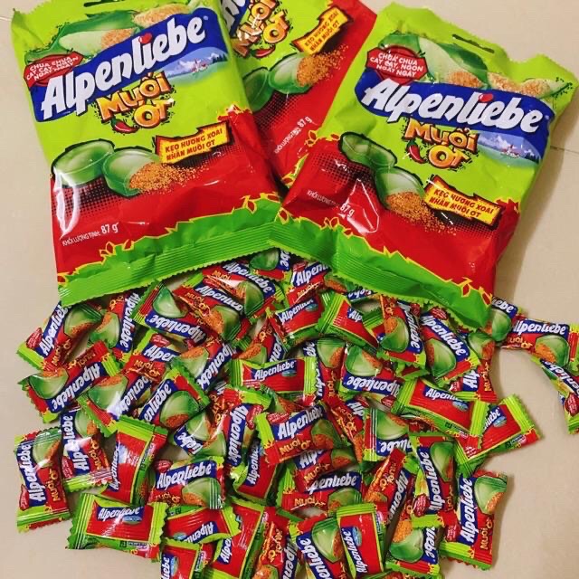 Kẹo Alpenliebe Hương Xoài Nhân Muối Ớt Siêu Hot Chua Chua Cay Cay Bịch 30 viên