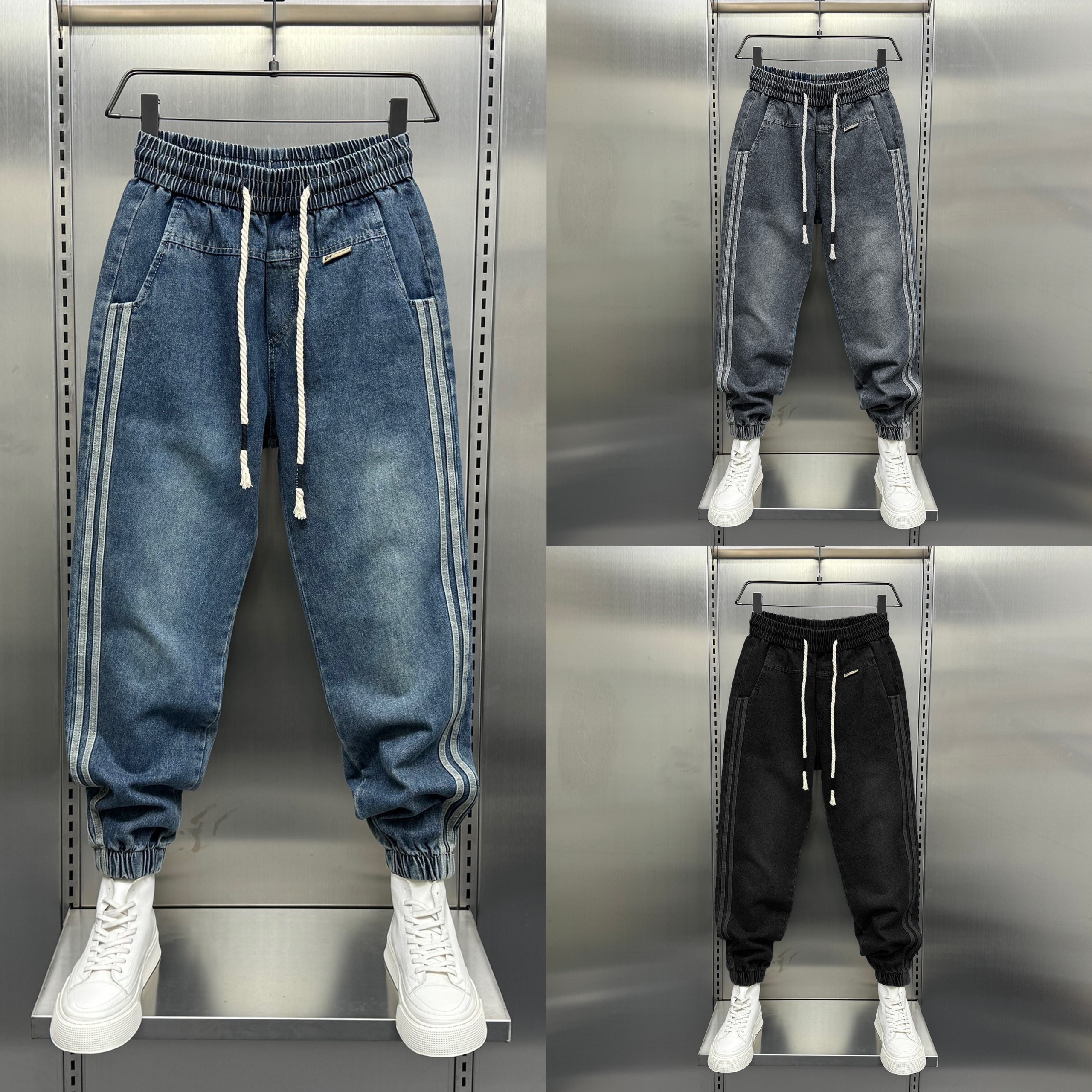 Quần jean nam form baggy bo gấu cực chất, quần bò nam 3 màu hot trend - jean200