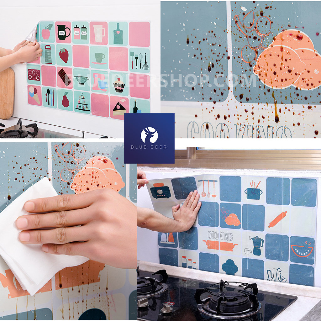 Miếng Giấy Dán Nhà Bếp Cách Nhiệt Chống Dầu Mỡ - Decal Dán Bếp chống dầu mỡ