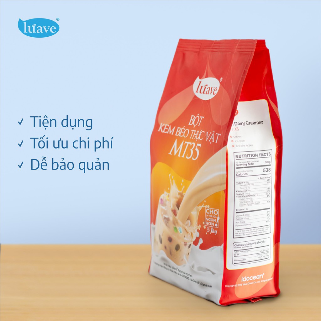 Bột kem béo pha trà sữa chính hãng mt35 luave 1 kg