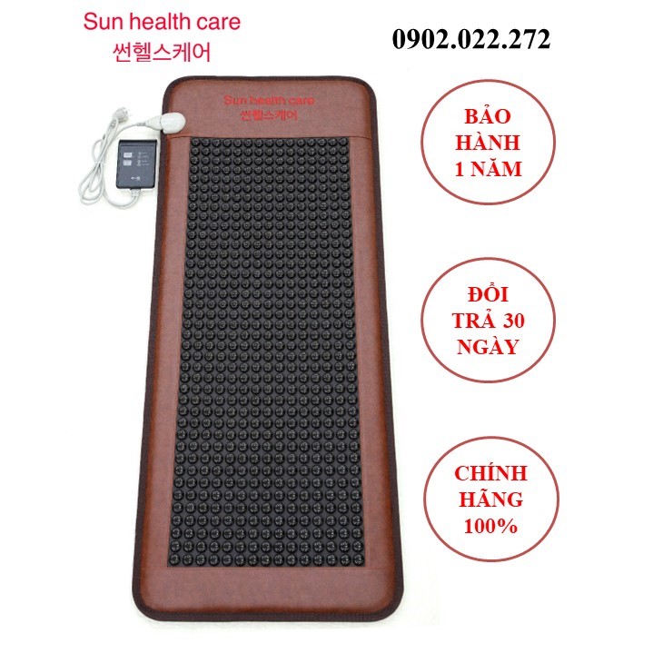 Thảm đá nóng Sun health care KT 60x150 đá tròn đen