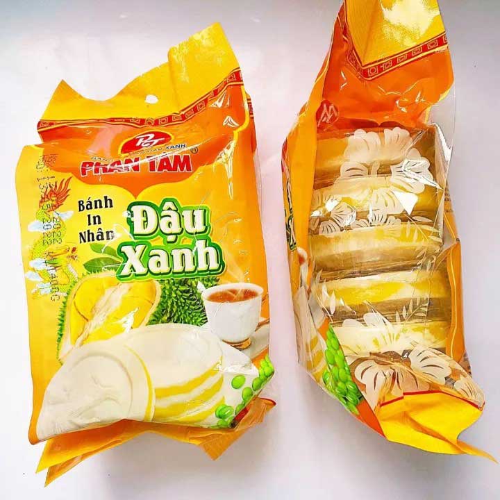 Bánh In Nhân Đậu Xanh Sầu Riêng Phan Tâm - Túi 400g(5 Cái) - Đặc Sản Sóc Trăng