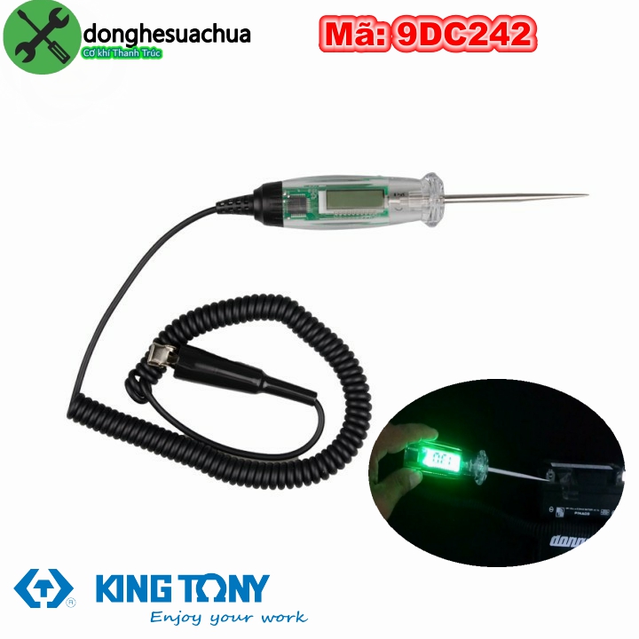 Bút thử điện xe máy ôtô Kingtony 9DC242 hiển thị số
