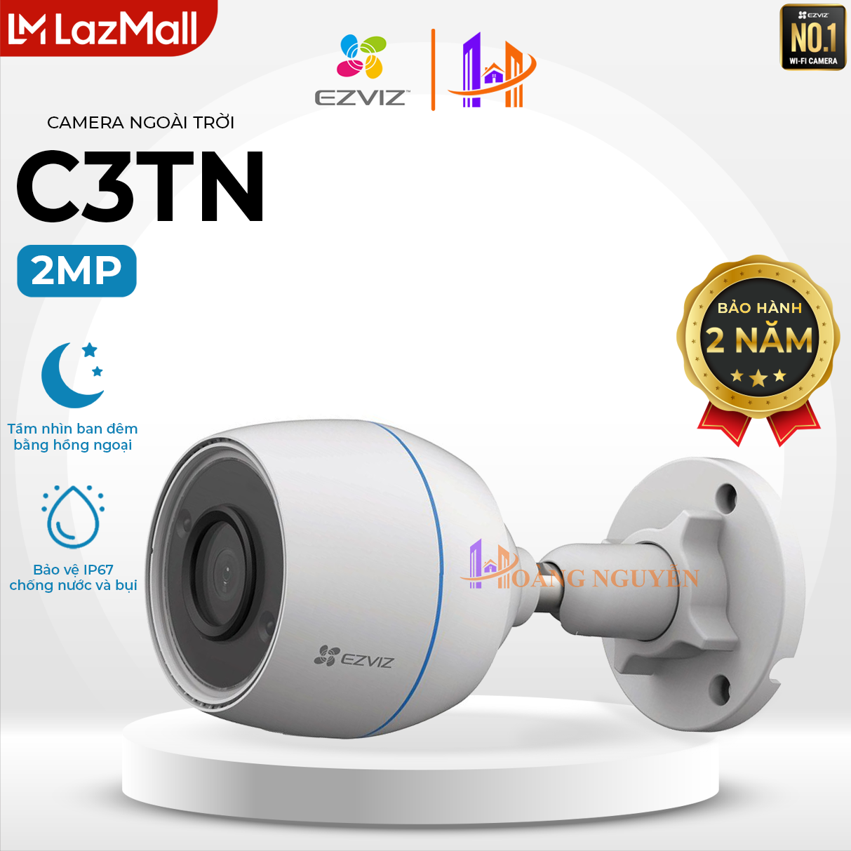 [LAZMALL] Camera IP Wifi EZVIZ C3TN 2MP - Báo Động Khi Có Người Đột Nhập - EZVIZ Hoang Nguyen Authorized Store