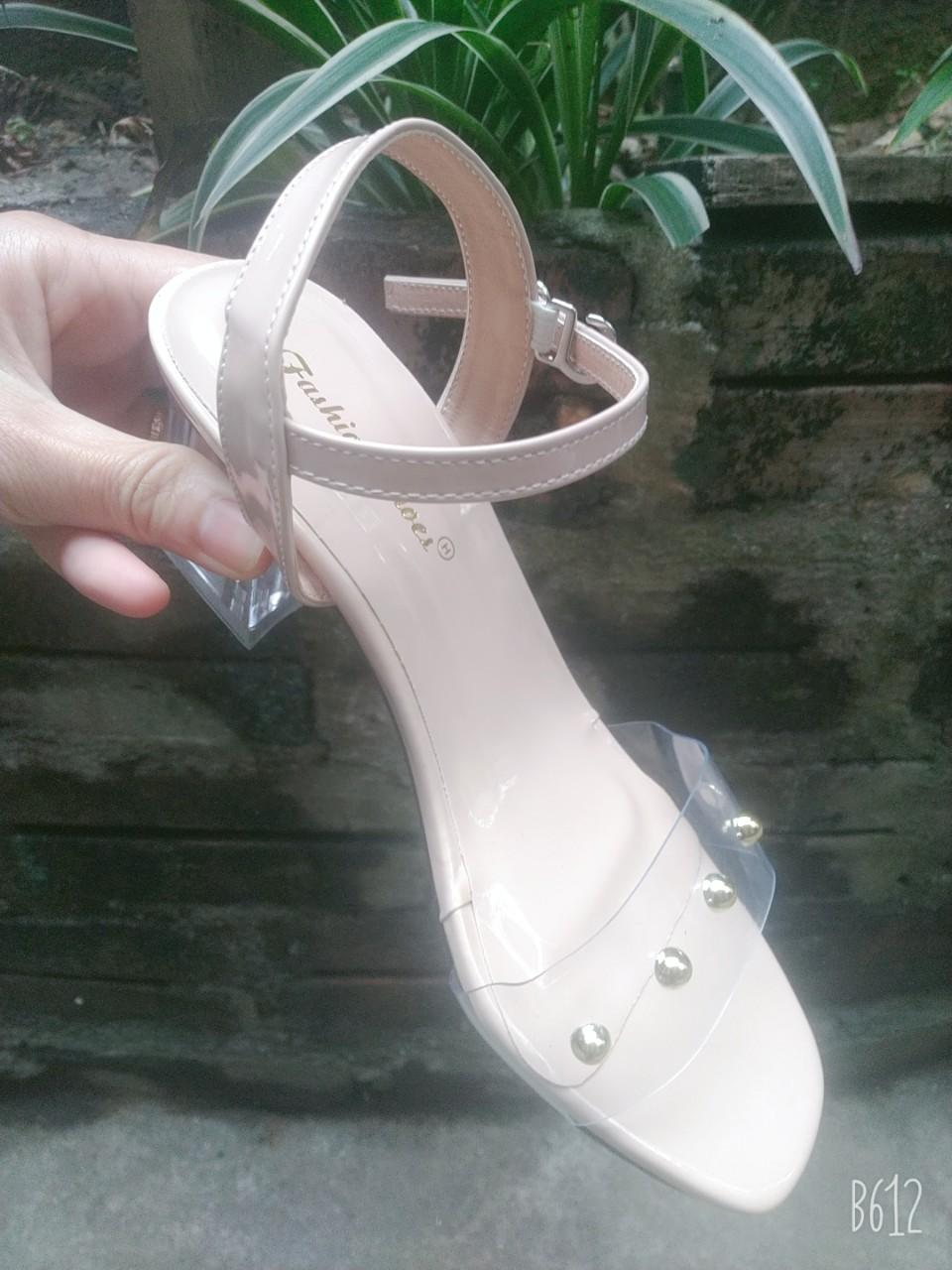 giày sandal 5 phân - quai đính đá gót trong (M6)
