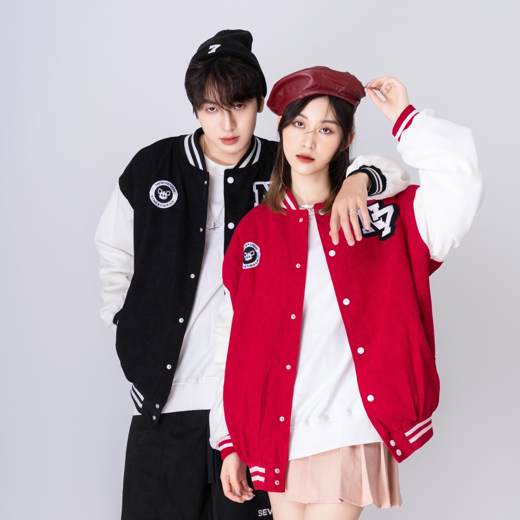 Áo Khoác Varsity Jacket N7 STUDIO bomber bóng chày basic nam nữ form rộng Local Brand