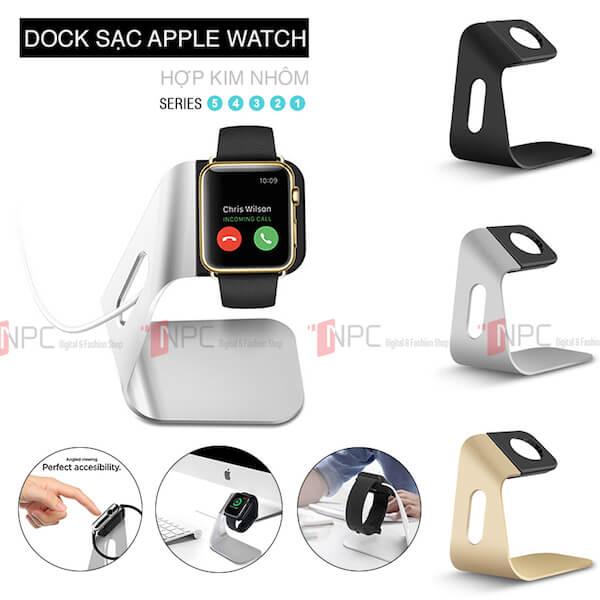Đế sạc apple watch hợp kim nhôm s330 dùng cho tất cả series 5/4/3/2/1