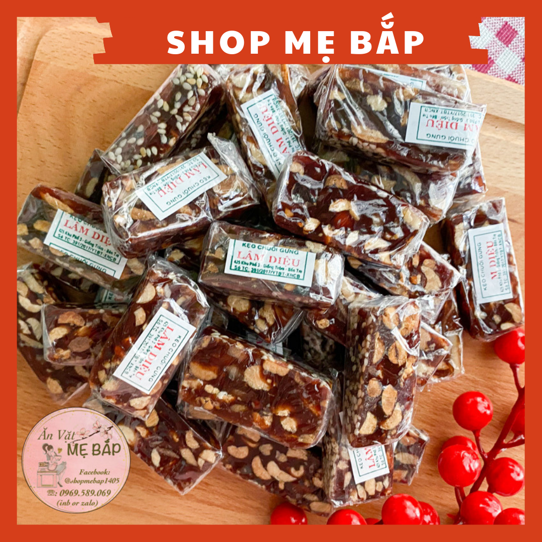 Kẹo Chuối Gừng Đậu Phộng Lâm Diệu - Đặc Sản Bến Tre - Shop Mẹ Bắp [Date 6 tháng]