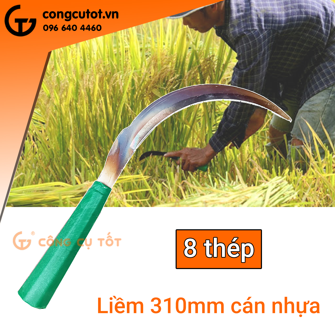 Liềm phát cỏ cầm tay cán nhựa dài 310mm