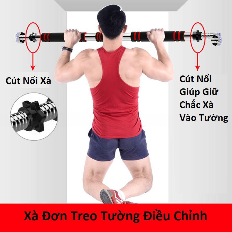 Xà đơn gắn cửa treo tường đa năng 80-130cm Cao Cấp, Xà Đơn Treo Tường 2019, Xà Đơn Gắn Cửa Đa Năng, Xà đơn đa năng inox 304 không rỉ, loại dầy nhất, mút tay cầm dài đẹp, BH Lỗi 1 Đổi 1.