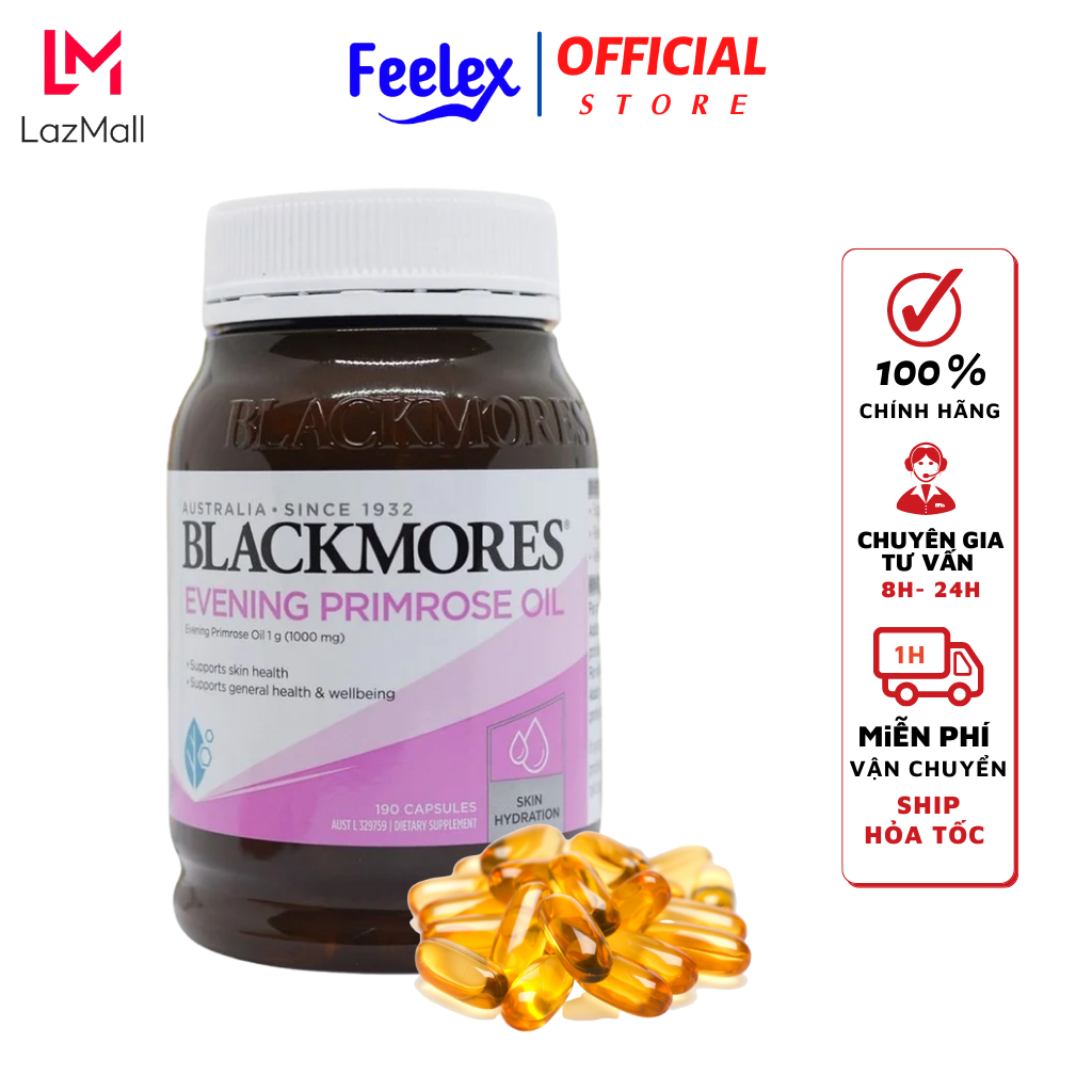 Tinh dầu hoa anh thảo Blackmores Evening Primrose Oil 190v viên uống colaagen đẹp da cân bằng nội tiết tố nữ