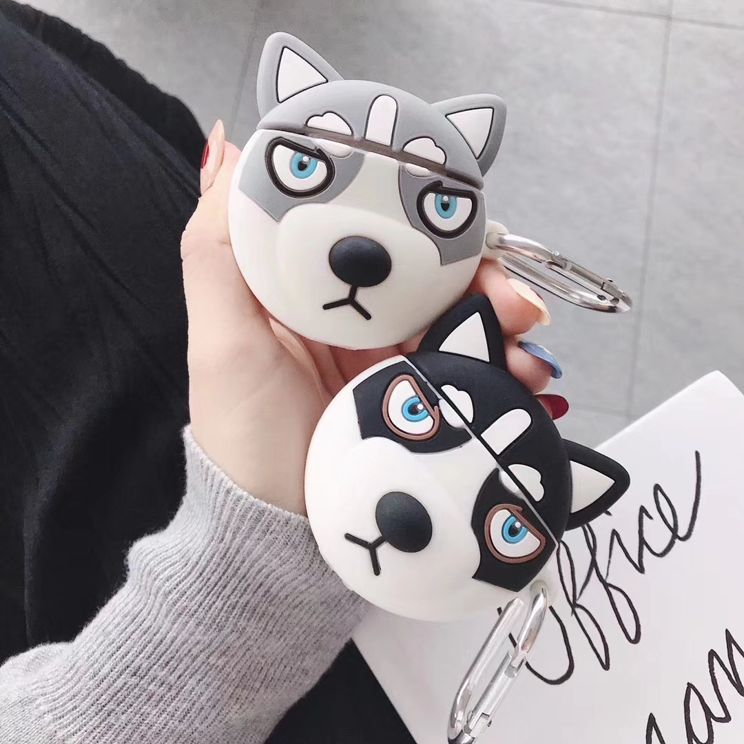 🔥ốp airpod/case airpod/bao airpod 1 và 2, i11,i12, i99, i100...chó husky cao cấp