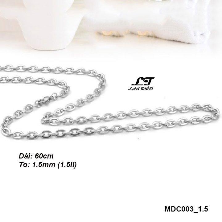 Dây chuyền nam mắt xích tròn 1.5li cá tính mdc003-1.5