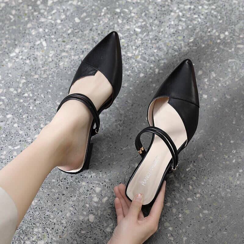 Sandal gót vuông 3p đi dược 2 kiểu