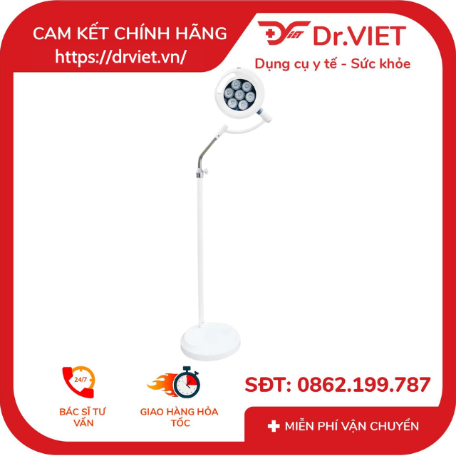 Đèn mổ di động 7 bóng nhỏ (7 led nhỏ) - KL07.L.I 8 Đèn mổ di động 7 bóng nhỏ (7 led nhỏ) - KL07.L.I