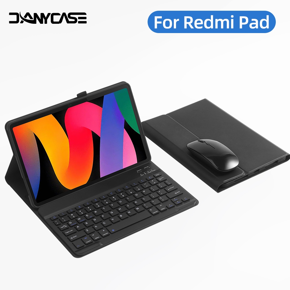 DANYCASE Keyboard Case for 2023 Xiaomi Redmi Pad SE 11inch 2024 Redmi Pad Pro 12.1inch POCO Pad 12.1inch 2022 Redmi Pad 10.61inch Wireless Bluetooth-compatible Keyboard Cover