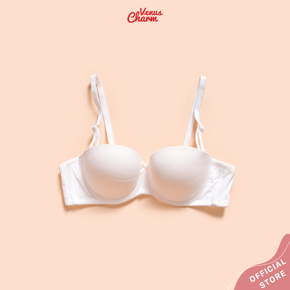 Áo lót cúp ngực Venus Charm quả ngang có gọng nâng đẩy ngực tự nhiên 8057 trơn