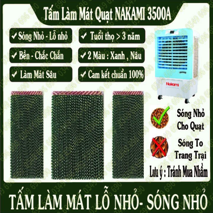 Tấm làm mát co quạt điều hòa nakami 3500a