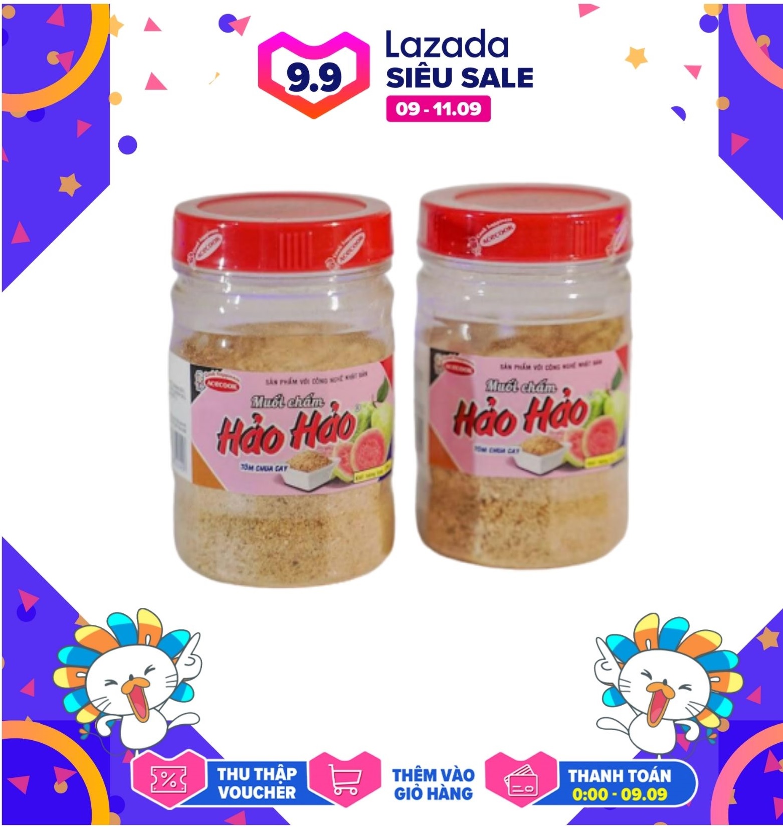 [CHỈ HÔM NAY - Combo 6 hũ] Muối Hảo Hảo tôm chua cay/Muối chấm hoa quả, Chính Hãng AceCook