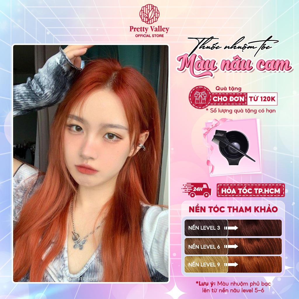 Thuốc nhuộm tóc, thuốc nhuộm màu NÂU CAM Molokai siêu dưỡng - Pretty Valley Hair