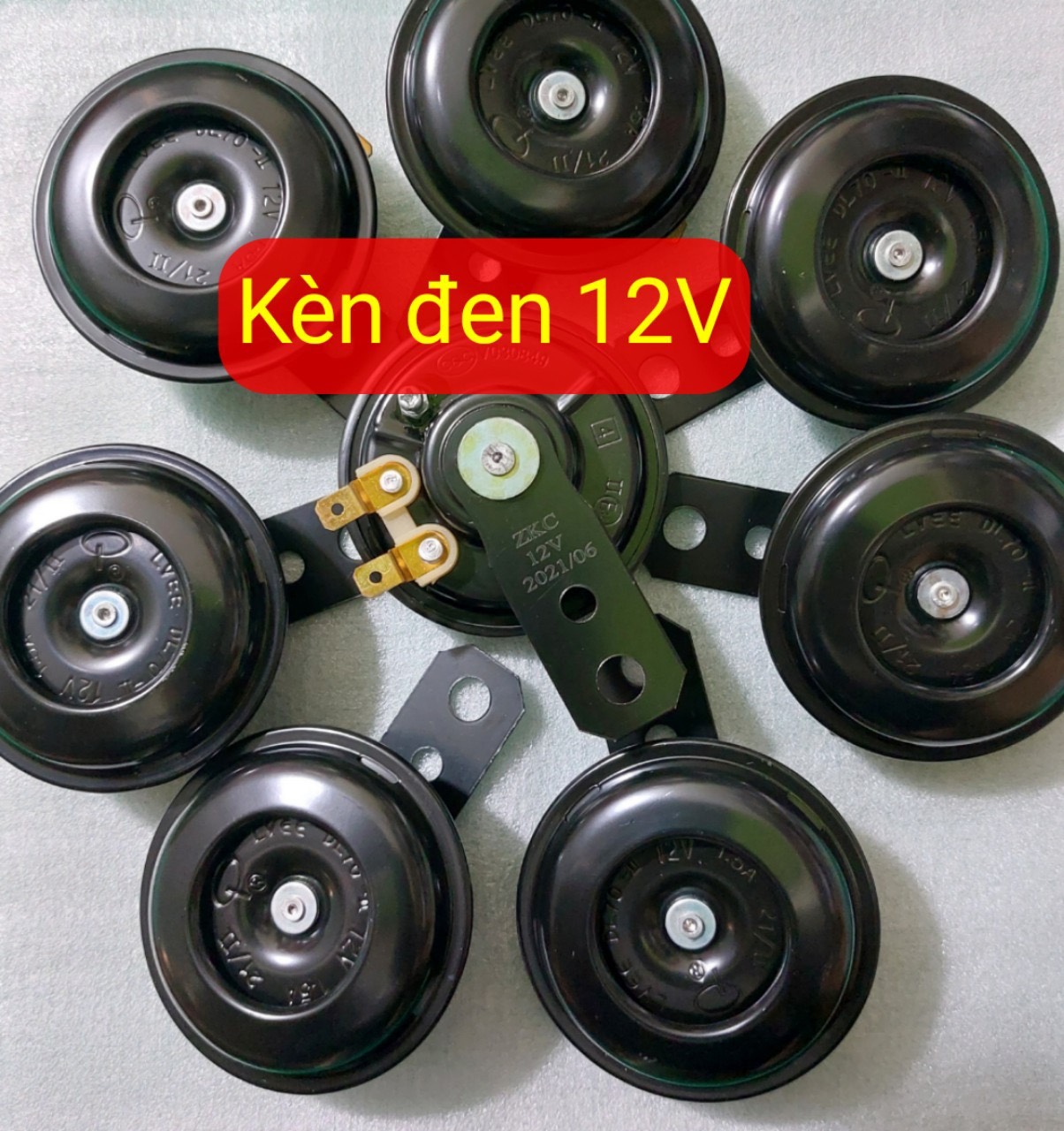 Còi sắt Kèn sắt đen lắp xe máy, xe điện 12V Hàng Tốt Chống nước