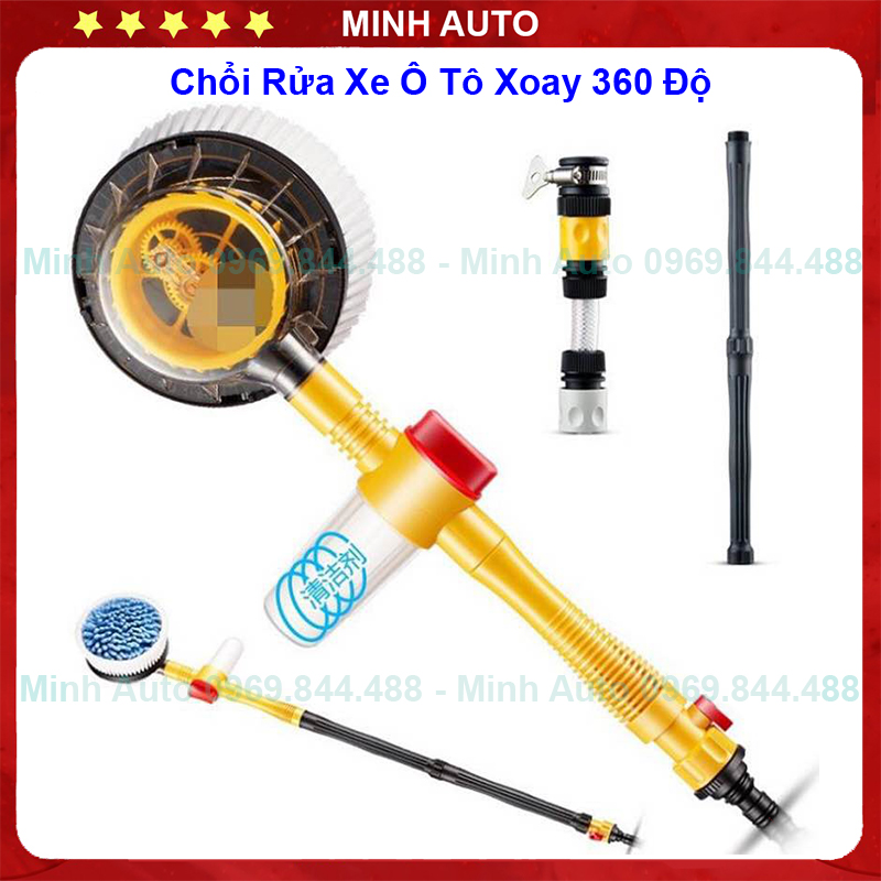Chổi rửa ô tô - chổi lau xe ô tô 🏆tự xoay 360 độ 🏆 tiện lợi, sử dụng dễ dàng giúp tiết kiệm công sức mỗi khi lau rửa