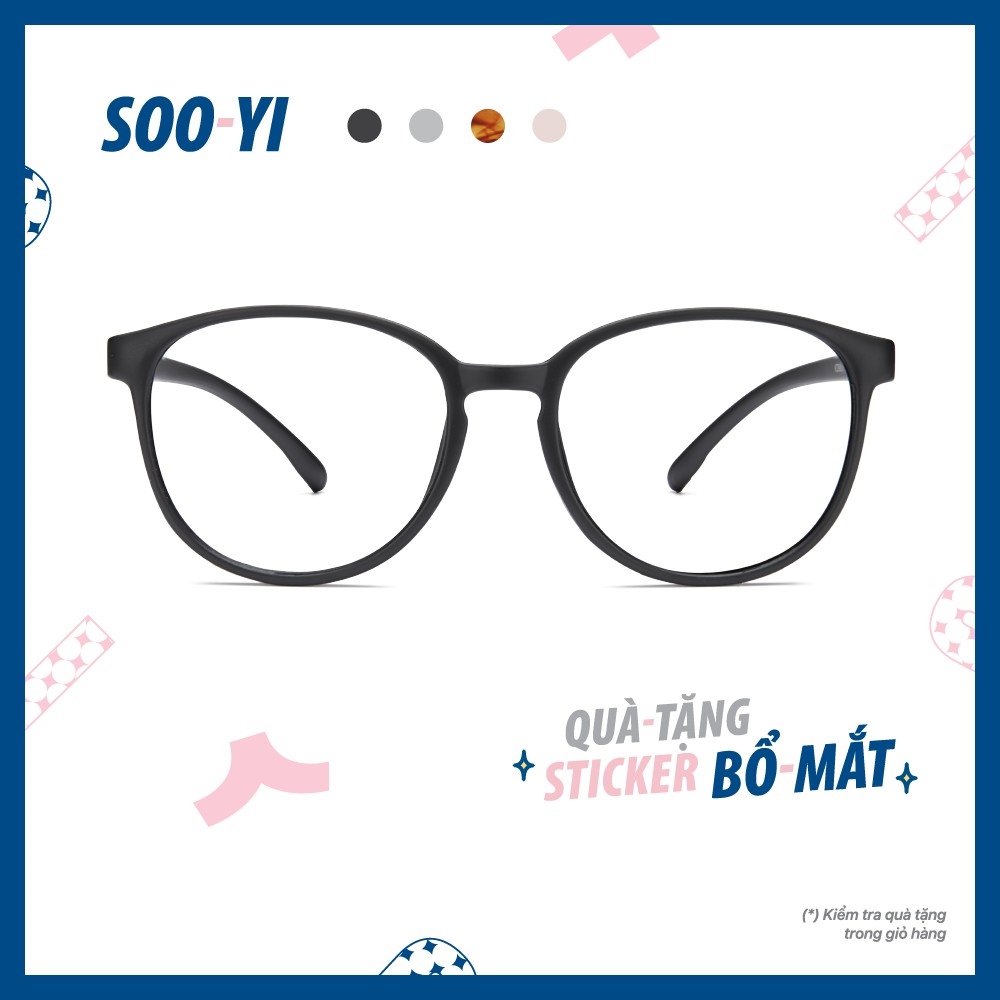 Gọng kính cận nam/nữ Soo-Yi LEE chất liệu nhựa dẻo mắt tròn thời trang thanh mảnh