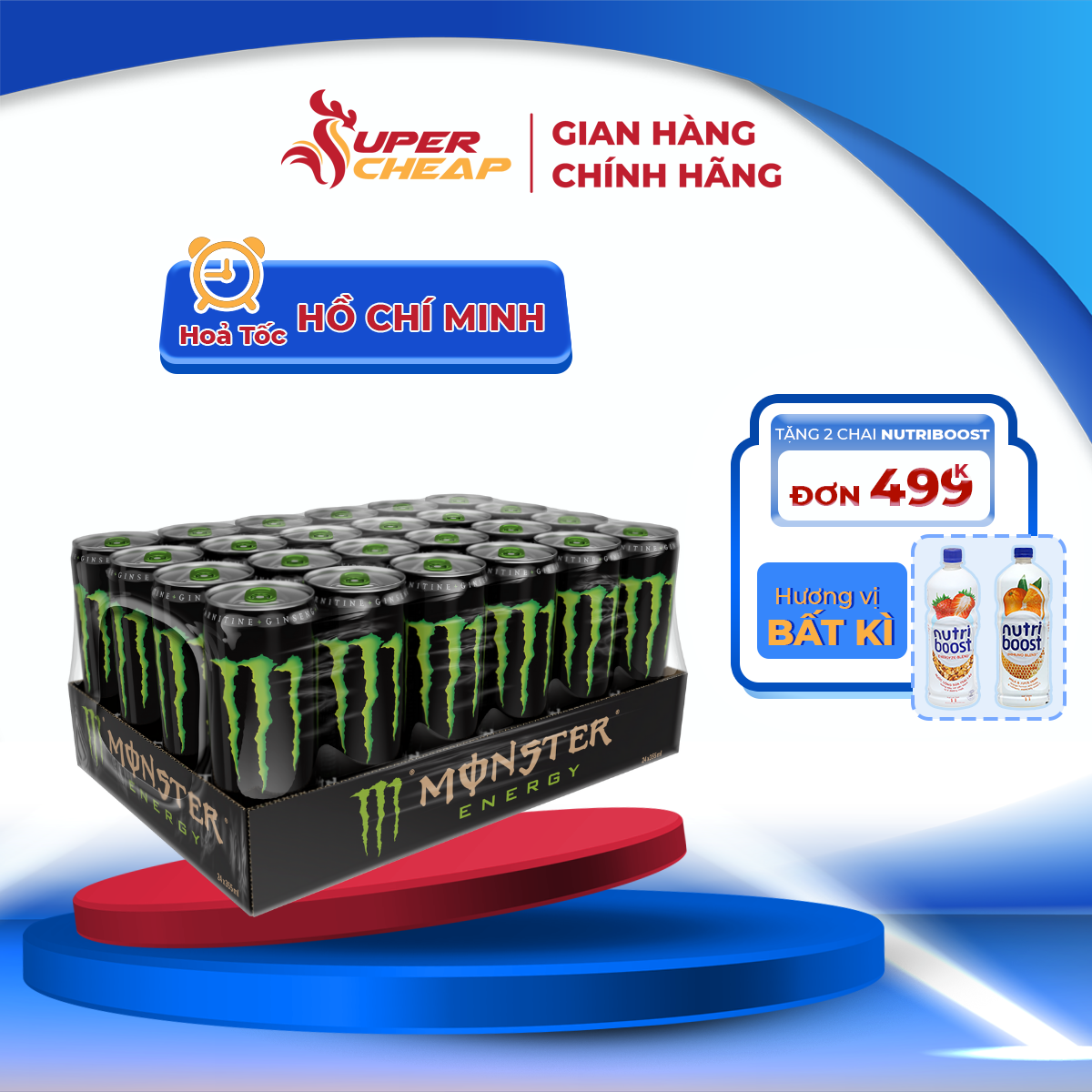 Lốc 24 lon nước tăng lực giải khát monster energy 355ml/lon sale 25.07 supercheap chính hãng