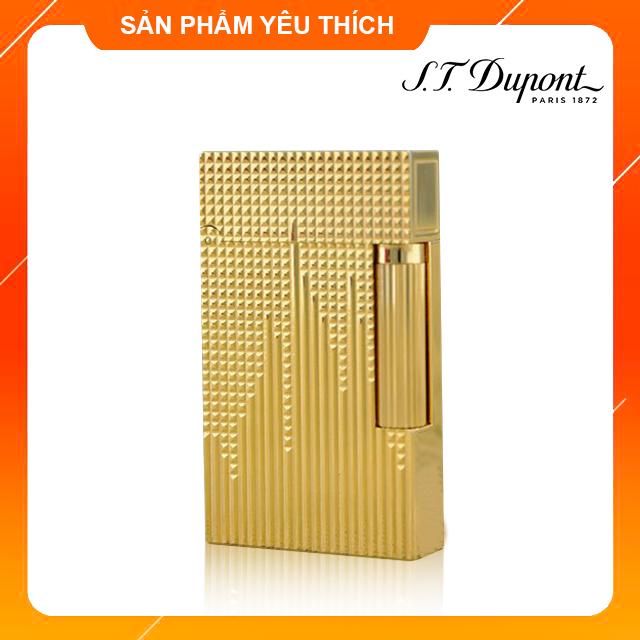 Hộp Quẹt Bật Lửa Dupont D12V Vàng Kẻ Sóng Dùng Gas Dòng 2 Tiếng Kêu Cực Hay Cầm Chắc Tay
