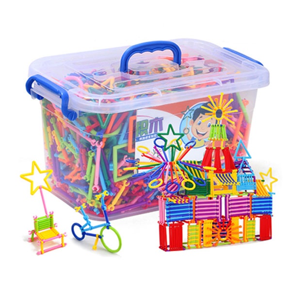 Đồ chơi ghép hình que nhựa 3D gồm Nhiều chi tiết, Nhiều kiểu dáng, Vận động sáng tạo