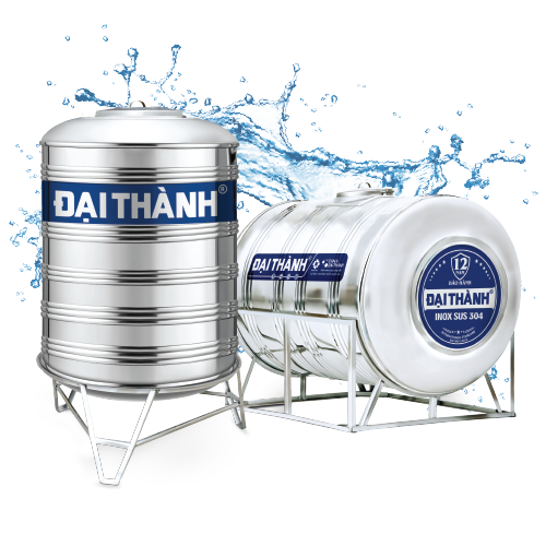 [Trả góp 0%] Bồn nước inox Đại Thành 1000L đứng (Inox 304)