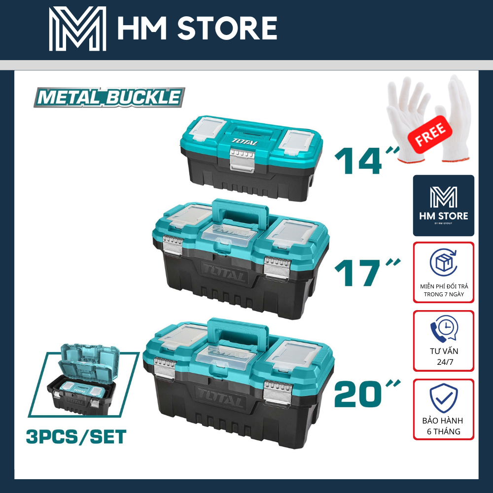 Thùng đựng đồ nghề total - tùy chọn size 14",17", 20" - hàng chính hãng