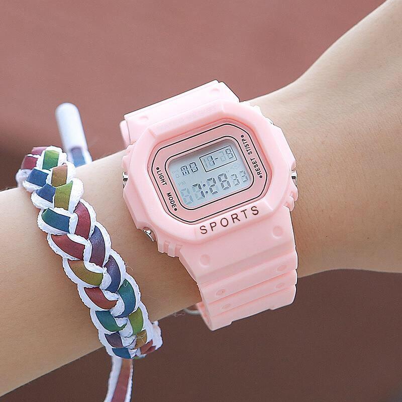 Đồng hồ điện tử nam nữ Sport màu hồng siêu đẹp MS763