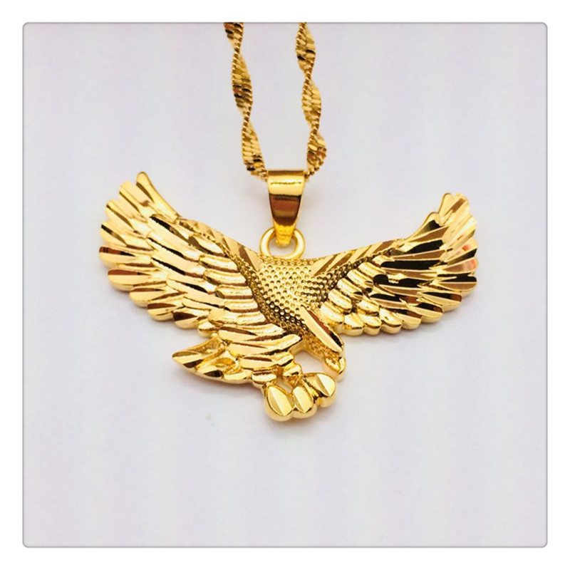 Dây Chuyền Nam Vòng Cổ Nâm Dây Xoắn Nhỏ Kèm Mặt Đại Bàng Cực Hot Mạ Vàng 24k