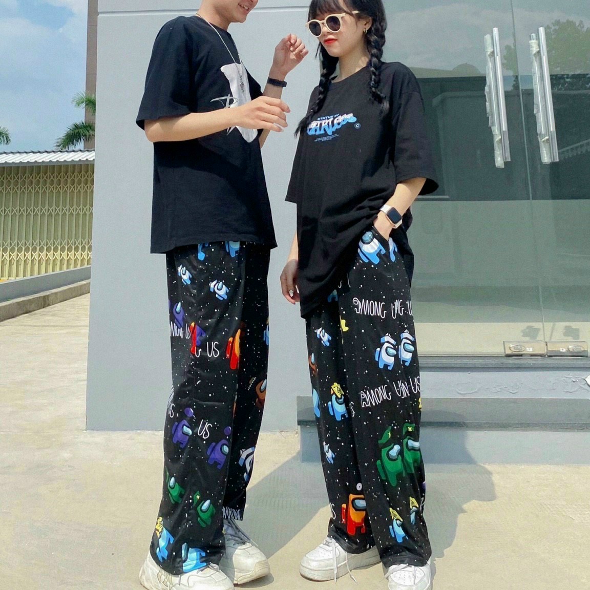 Quần jogger thun loang màu dài có dây rút hoạ tiết dáng rộng cá tính - quần thun 3d rút dây dáng rộng ytp02