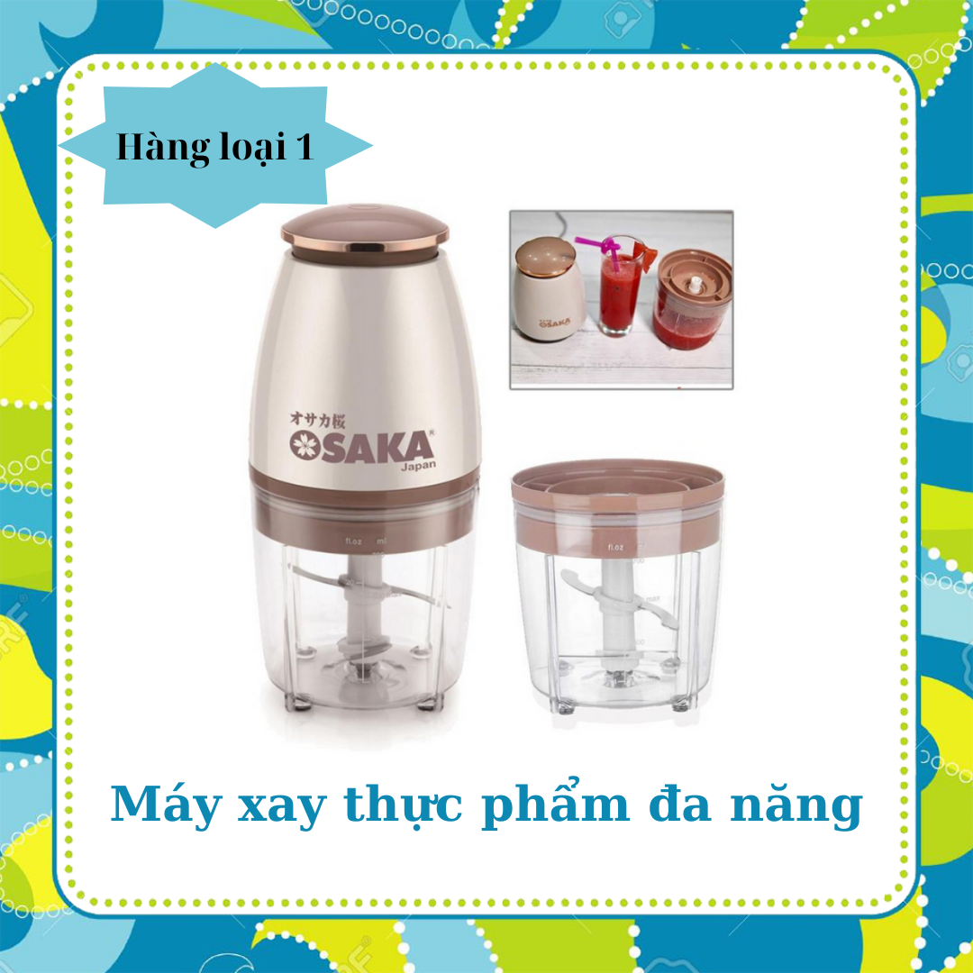 Máy xay thịt Osaka nhật bản chính hãng xay thịt cá cua loại tốt nắp viền đồng- Máy xay cầm tay nhỏ gọn 700ml MH0013 Myhouse