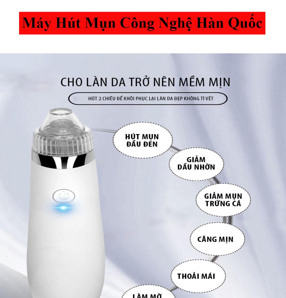 Máy Hút Mụn Đầu Đen, Máy Hút Mụn Cám, Máy Hút Mụn Cầm Tay - Hút Tất Cả Mụn Cám, Mụn Bọc, Mụn Mủ Trên Cơ Thể. Máy Hút Mụn Sạch Sâu Bên Trong Da Mặt. - BESTHOUSE