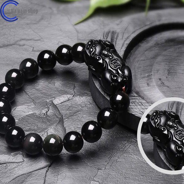[HCM]Vòng tay đá huyền thạch tỳ hưu thiên nhiên loại 1 HN05