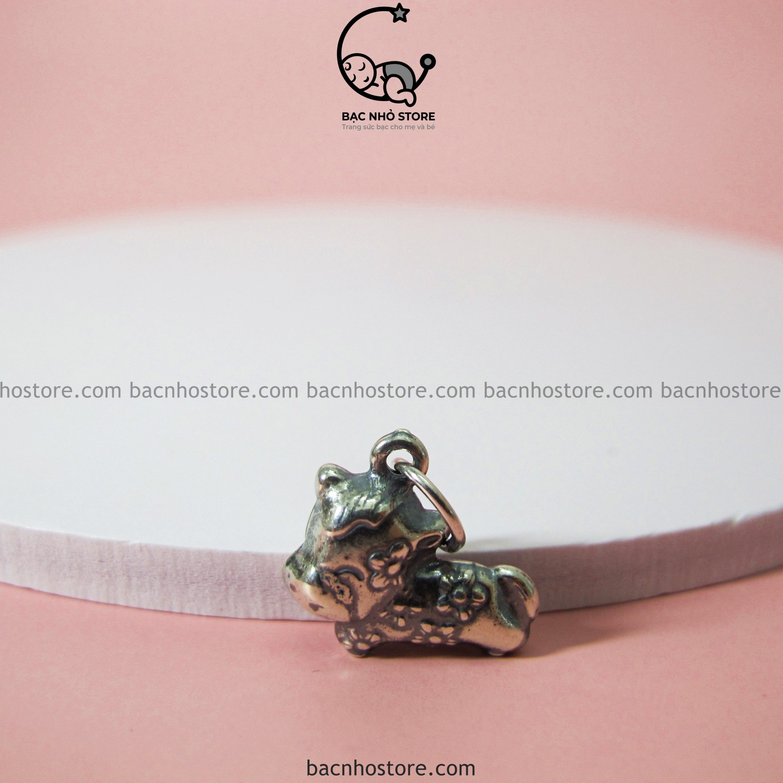 Charm lắc bạc 12 con giáp phồng (con giáp đen) – Tuổi Ngọ C12ZĐ