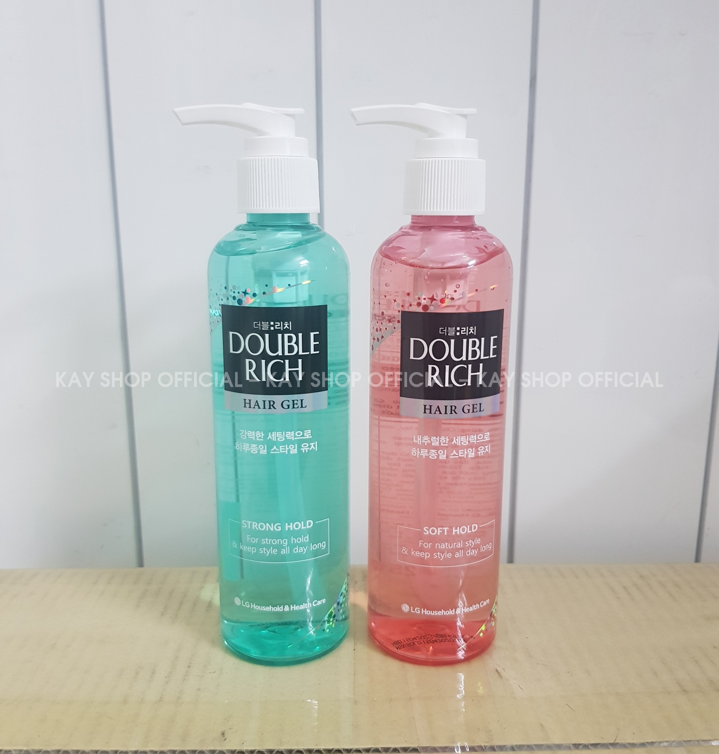 Gel vuốt tóc DOUBLE RICH tạo kiểu giữ nếp tự nhiên Hair gel loại Strong Hold and Solf Hold 250ml - GELDBRHG250