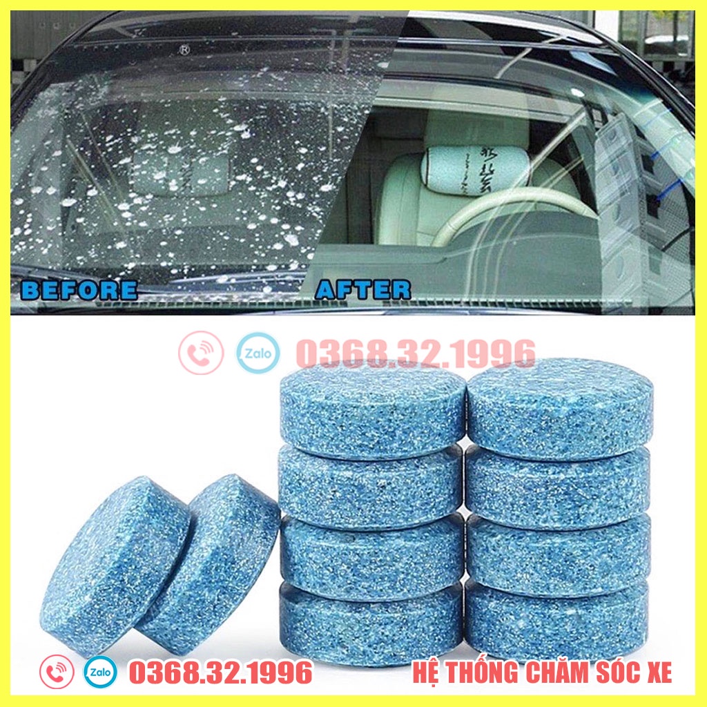 Combo viên sủi rửa kính xe ô tô - nước rửa kính xe hơi - viên pha nước rửa gương kính - làm sạch gương - dutumi