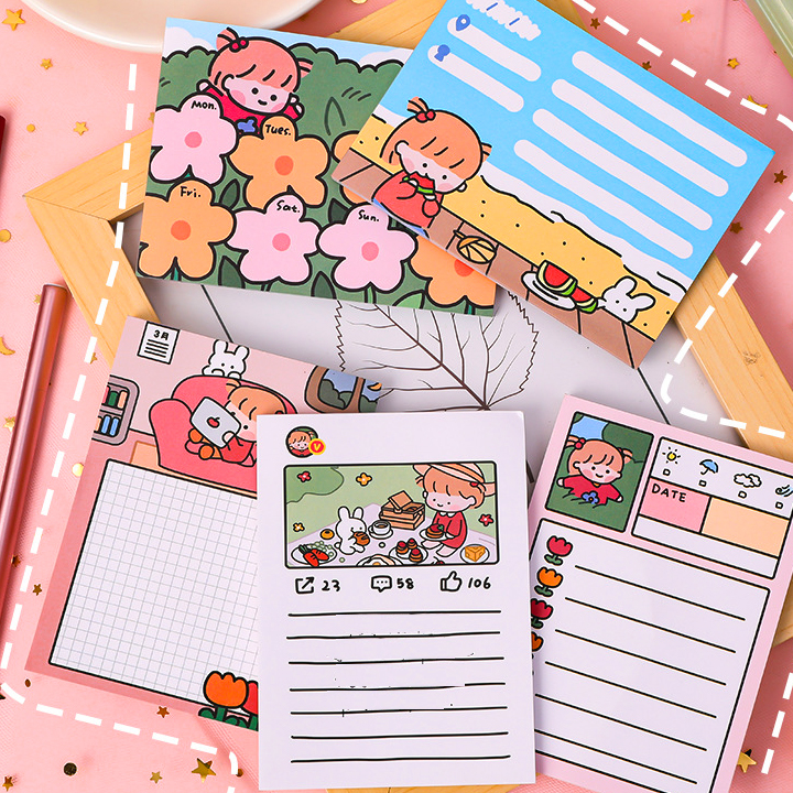 Giấy note ghi chú 50 tờ nhỏ gọn tiện lợi nhiều họa tiết cute cùng nhiều màu sắc lung linh phù hợp cho mọi lứa tuổi BBShine – H053