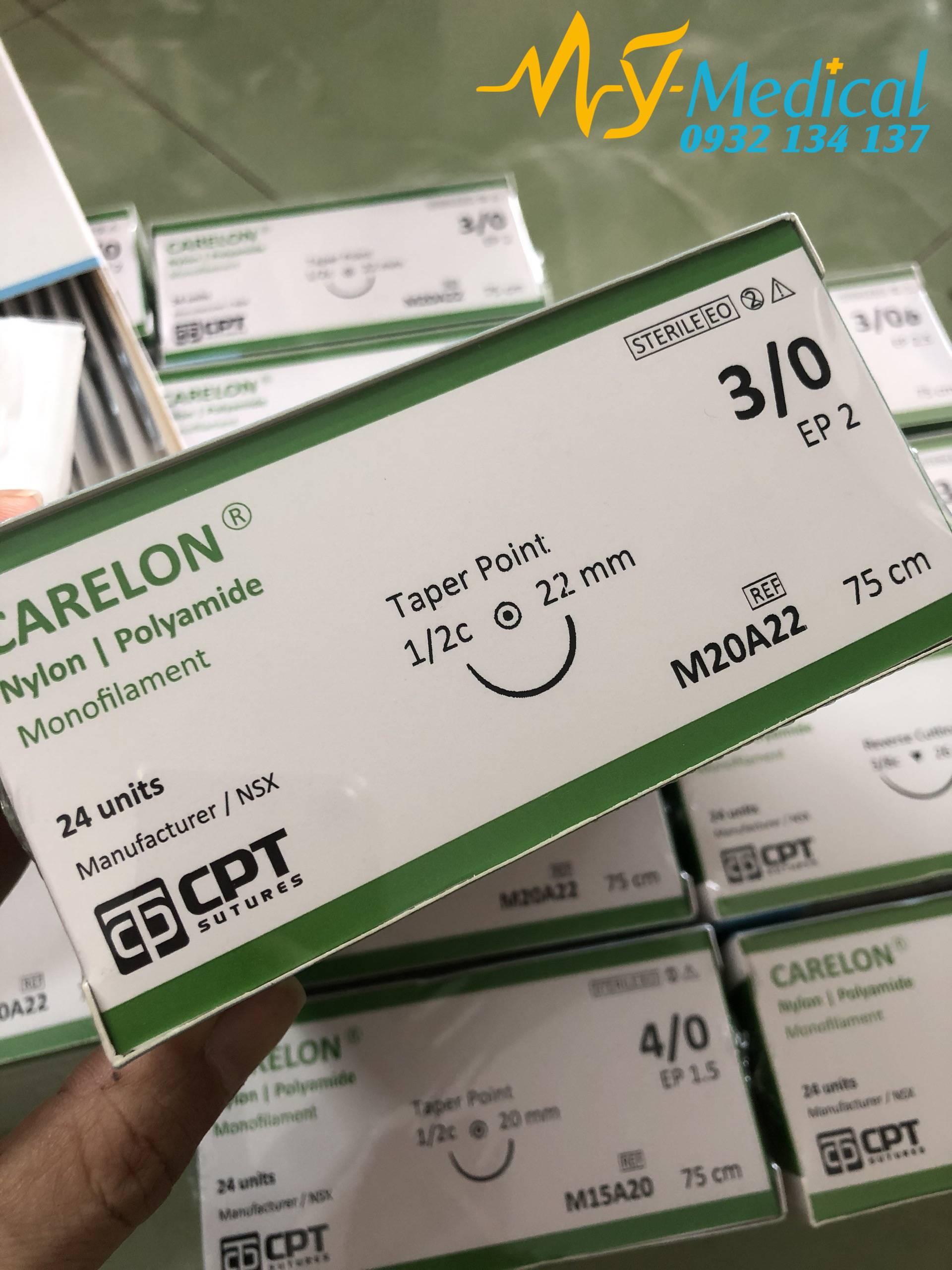 HCMChỉ phẫu thuật CPT Carelon Nylon số 3 0 M20A20 Tép