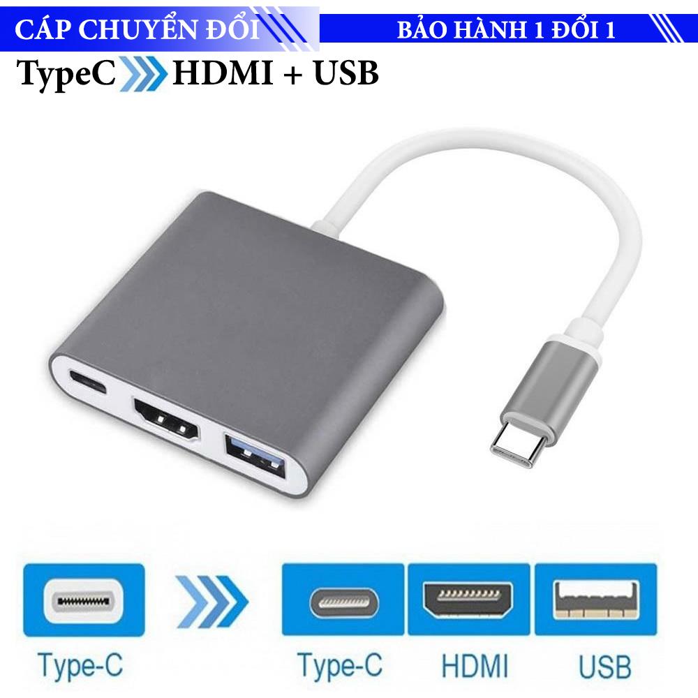 Cáp chuyển đổi từ typec usb-c sang usb 3.0/hdmi-type c - cáp chuyển tín hiệu typec sang cổng hdmi + usb 3.0
